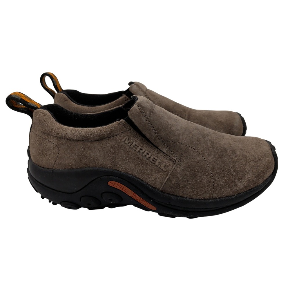Merrell Jungle Moc Womens 7.5 Gunsmoke Suede Slip On Hiking Shoes J60788 Brown
